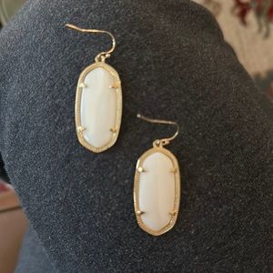 Elle Gold Drop Earrings in Ivory Mother-of-Pearl